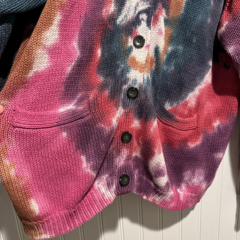NSF Rogers Cardigan Jewel Tone Tie Dye Size Medium - Picture 4 of 7